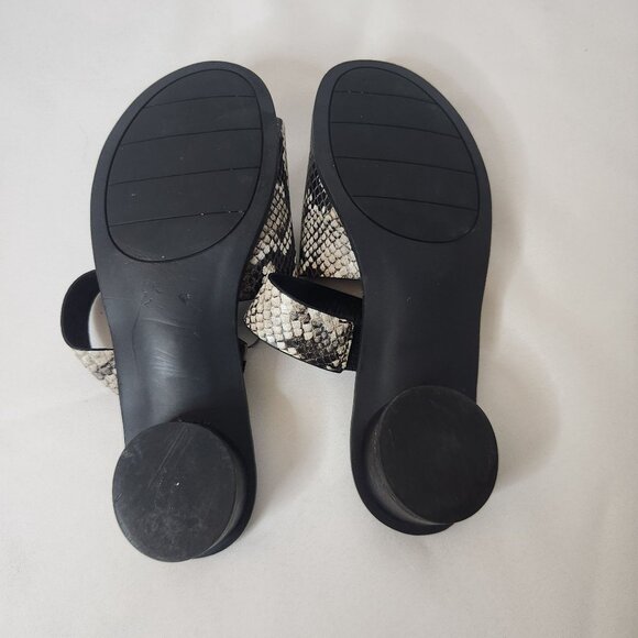 Sarto Franco Snake Print Leather Sandals Block Heel Size 7.5 - Picture 5 of 6